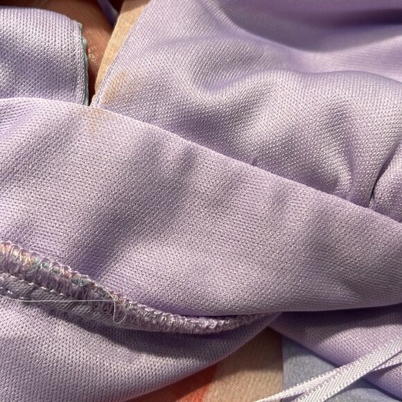 Ever After Pastel Watercolor Deep V-Neck Sheer Tulle Maxi Dress Sz S - Picture 16 of 16